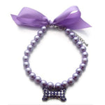 Fancy Pearls Necklace Jewelry with Big Bone Charm for Dogs - GreenFur