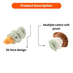 Farm Animal Series Brown Duck Shape Squeaky Dog Plush Toy - GreenFur