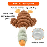 Farm Animal Series Brown Duck Shape Squeaky Dog Plush Toy - GreenFur