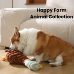 Farm Animal Series Brown Duck Shape Squeaky Plush Dog Toy - GreenFur