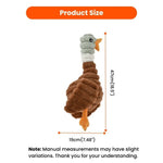 Farm Animal Series Brown Duck Shape Squeaky Plush Dog Toy - GreenFur