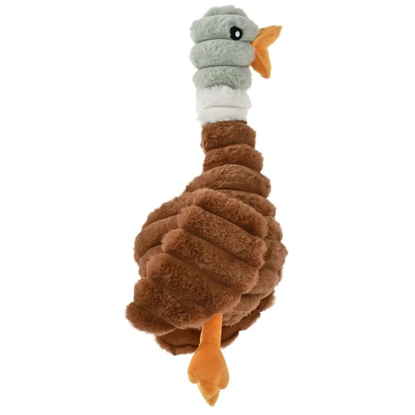 Farm Animal Series Brown Duck Shape Squeaky Plush Dog Toy - GreenFur