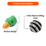 Farm Animal Series Duck Shape Plush Dog Toy with Sniffing Area - GreenFur