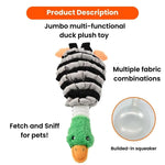 Farm Animal Series Duck Shape Plush Dog Toy with Sniffing Area - GreenFur
