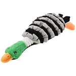Farm Animal Series Duck Shape Plush Dog Toy with Sniffing Area - GreenFur
