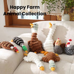 Farm Animal Series Goose Shape Squeaky Dog Plush Toy - GreenFur