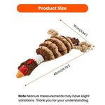 Farm Animal Series Rooster Shape Squeaky Plush Dog Toy with Rope - GreenFur