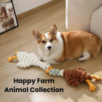 Farm Animal Series Soft White Goose Shape Squeaky Plush Dog Toy - GreenFur