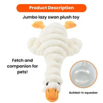 Farm Animal Series Soft White Goose Shape Squeaky Plush Dog Toy - GreenFur
