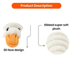 Farm Animal Series Soft White Goose Shape Squeaky Plush Dog Toy - GreenFur