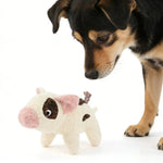Farm Collection Cute Cow Style Felt Dog Toy - GreenFur
