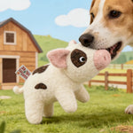 Farm Collection Cute Cow Style Felt Dog Toy - GreenFur