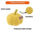 Farm Collection Cute Yellow Pumpkin Style Felt Dog Toy - GreenFur