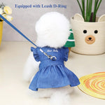 Fashionable Pets Summer Dress Thin Denim Skirt for Small Dog - GreenFur