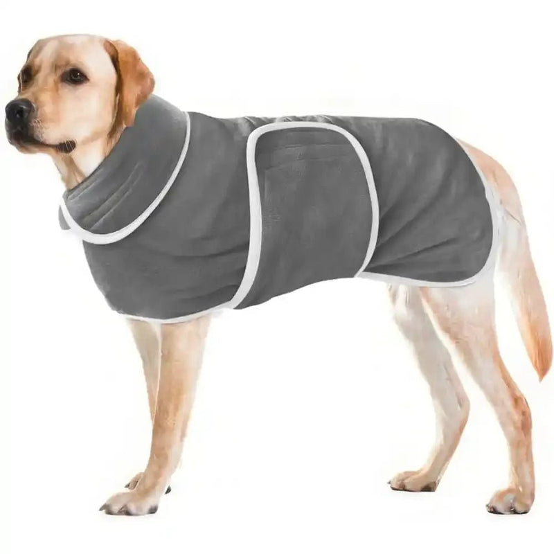 Fast Drying Dog Bath Robe Plush Dog Towel Bathrobe - GreenFur