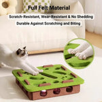 Felt Cat Puzzle Box Square Design Interactive Cat Toy - GreenFur