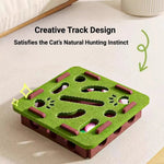 Felt Cat Puzzle Box Square Design Interactive Cat Toy - GreenFur