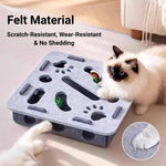 Felt Cat Puzzle Box Square Design Interactive Cat Toy - GreenFur