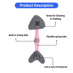 Felt Cat Teaser with Spring Tube and Catnip Chew Ball for Indoor Play - GreenFur