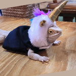 Felt Unicorn Costume and Plush Pet Outfit for Lizard - GreenFur