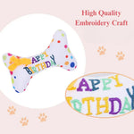 Festive Plush Bone Cake Dog Toy Gift Set with Squeaker - GreenFur