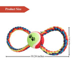 Figure Eight Rope Tennis Dog Toy Chew Clean Teeth Toy - GreenFur