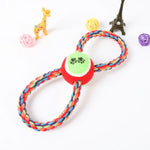 Figure Eight Rope Tennis Dog Toy Chew Clean Teeth Toy - GreenFur