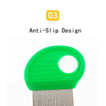 Fine Metal Teeth Pet Grooming Tool Head Lice Remover Cat Hair Comb - GreenFur