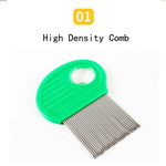 Fine Metal Teeth Pet Grooming Tool Head Lice Remover Cat Hair Comb - GreenFur