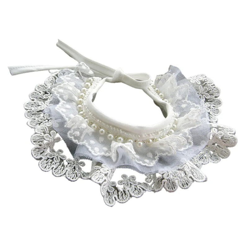 Firework Pattern White Lace Pet Collar - GreenFur