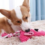 Flamingo Plush Dog Toy Squeaky Chew Toy for Dogs - GreenFur