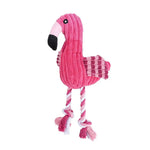 Flamingo Plush Dog Toy Squeaky Chew Toy for Dogs - GreenFur