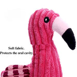 Flamingo Plush Dog Toy Squeaky Chew Toy for Dogs - GreenFur