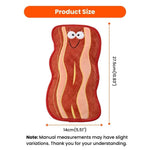 Flat Breakfast Series Bacon Style Chew - Resistant Plush Dog Toy - GreenFur