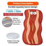 Flat Breakfast Series Bacon Style Chew - Resistant Plush Dog Toy - GreenFur