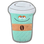 Flat Breakfast Series Coffee Style Chew - Resistant Plush Dog Toy - GreenFur