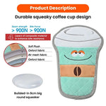 Flat Breakfast Series Coffee Style Chew - Resistant Plush Dog Toy - GreenFur