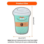 Flat Breakfast Series Coffee Style Chew - Resistant Plush Dog Toy - GreenFur