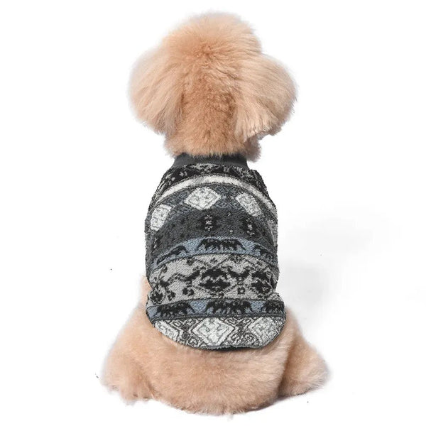 Fleece Elastic Pet Sweatshirt with Vintage Print for Dogs - GreenFur