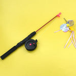 Flexible Interactive Pulley Telescopic Fishing Rod Cat Toy Teaser - GreenFur