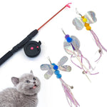 Flexible Interactive Pulley Telescopic Fishing Rod Cat Toy Teaser - GreenFur