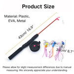 Flexible Interactive Pulley Telescopic Fishing Rod Cat Toy Teaser - GreenFur