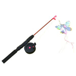 Flexible Interactive Pulley Telescopic Fishing Rod Cat Toy Teaser - GreenFur