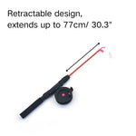 Flexible Interactive Pulley Telescopic Fishing Rod Cat Toy Teaser - GreenFur