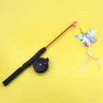 Flexible Interactive Pulley Telescopic Fishing Rod Cat Toy Teaser - GreenFur