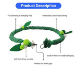 Flexible Parrot Climbing Rope with Wire Core Bird Cage Swing Toy - GreenFur