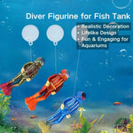 Floating Diver Ornament for Aquarium Glass Tank Decoration - GreenFur