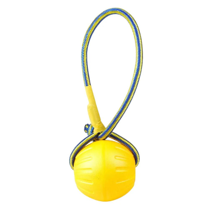 Floating Non - Toxic Sturdy and Soft Ball Dog Toy with Rope Handle - GreenFur