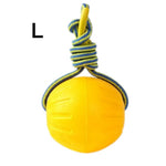 Floating Non - Toxic Sturdy and Soft Ball Dog Toy with Rope Handle - GreenFur