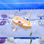 Floating PVC Mini Boat Decoration for Aquarium Surface Landscaping - GreenFur